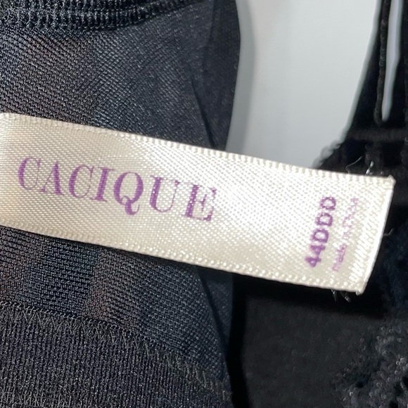 Cacique Bra Plunge Underwire Lace Festival Full Coverage Mesh Back Double Strap - Picture 4 of 10